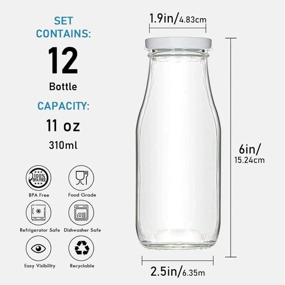 Set of 9 vintage like milk bottles - Picture 2 of 9